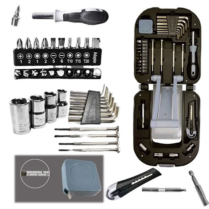 LED Lamp Toolbox Versatile Household Hand Tools with ruller