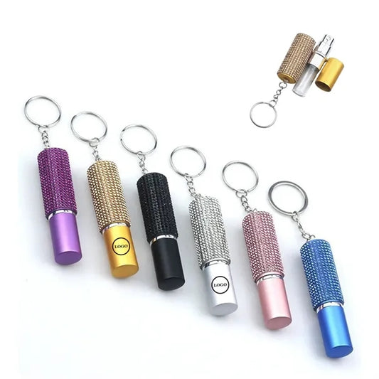 5ML Refillable Diamond Perfume Atomizer Bottle With Key Ring