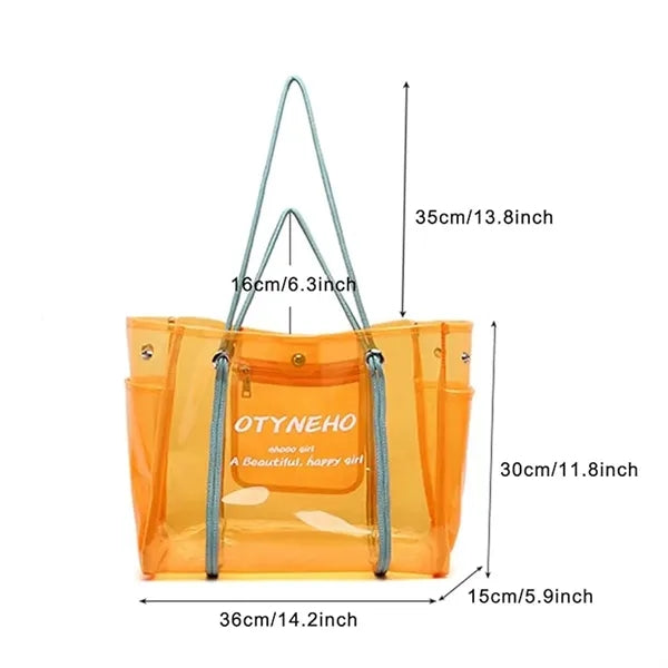 Transparent Beach Shoulder Tote Bag
