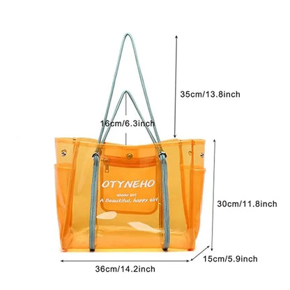 Transparent Beach Shoulder Tote Bag