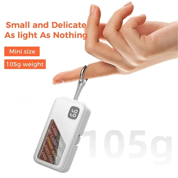 5000mAh Mini Portable Power Bank with Keychain