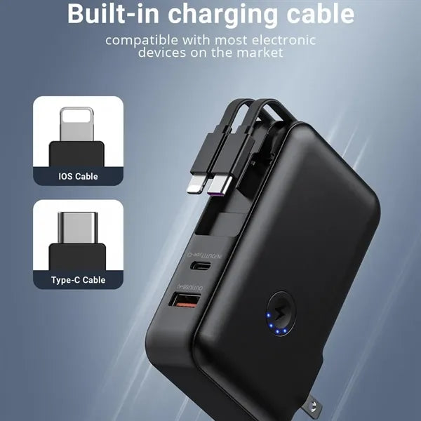 15000mAh Power Bank PD22.5W USB C Charger with Cables