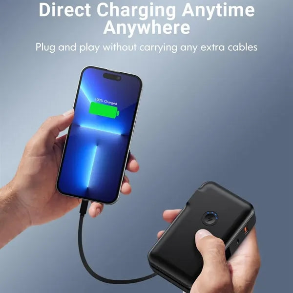 15000mAh Power Bank PD22.5W USB C Charger with Cables