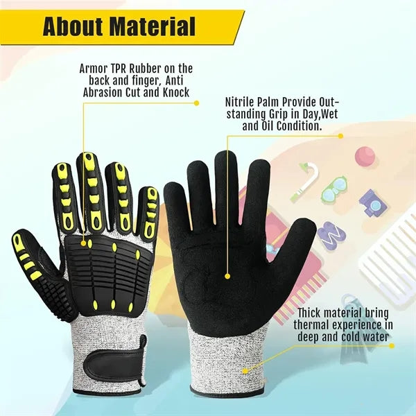 Anti Cut/Shock Safety Work Gloves