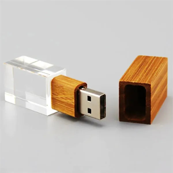 32Gb Wood Transparent Crystal Usb Flash Drive