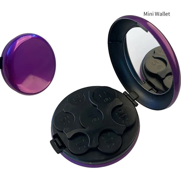 Portable Round Mini Mobile Coin Dispenser Case Wallet