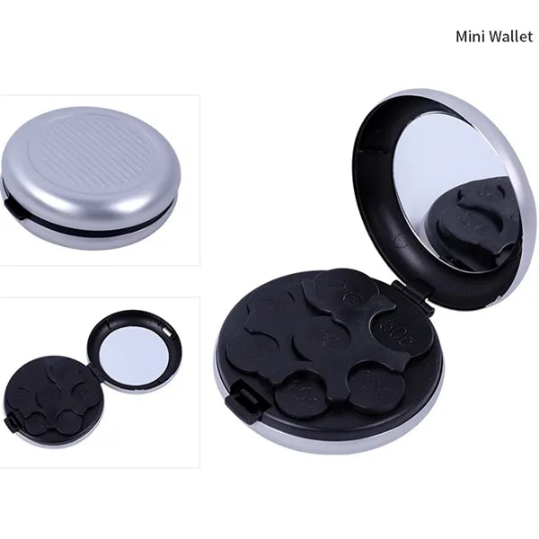Portable Round Mini Mobile Coin Dispenser Case Wallet