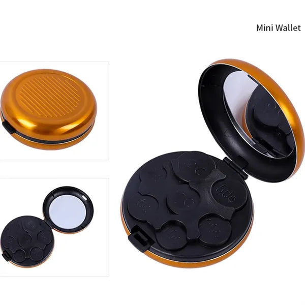 Portable Round Mini Mobile Coin Dispenser Case Wallet