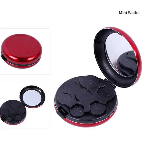 Portable Round Mini Mobile Coin Dispenser Case Wallet