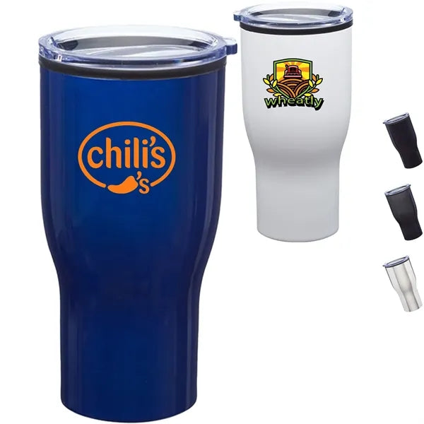 28 Oz. Stainless Steel Travel Mugs W/ Plastic Interior
