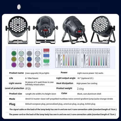 DJ Lights with 54 colorful par