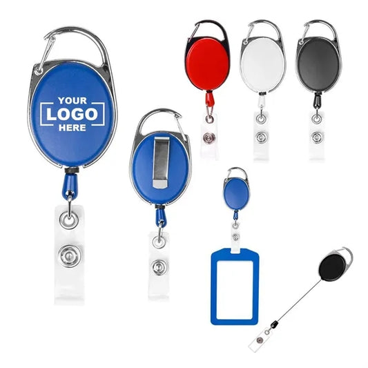 Retractable Badge Holder with Carabiner Clip
