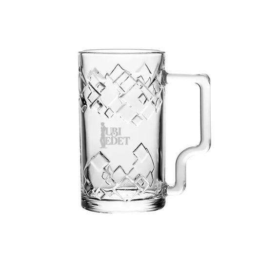 13 oz. Glass Mug-Frosted Etched