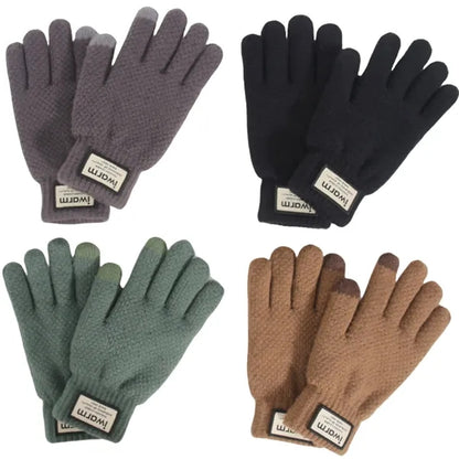 Thick Alpaca Wool Adult Gloves with Two-Finger Touch