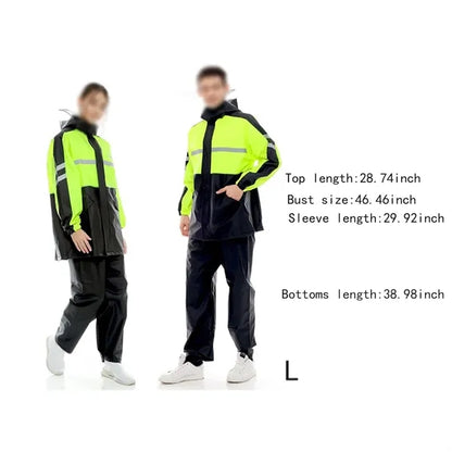 High visibility waterproof durable rain jacket pants set