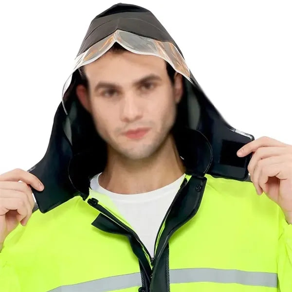 High visibility waterproof durable rain jacket pants set