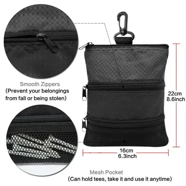 Pocket Waterproof Golf Ball Storage Tee Bag