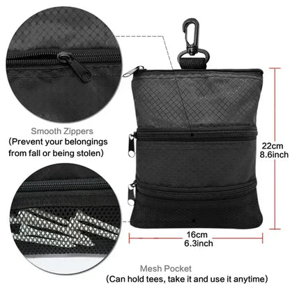 Pocket Waterproof Golf Ball Storage Tee Bag