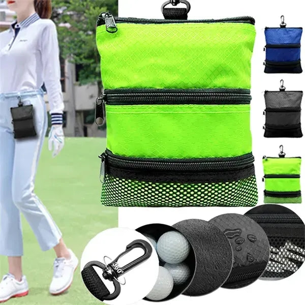 Pocket Waterproof Golf Ball Storage Tee Bag