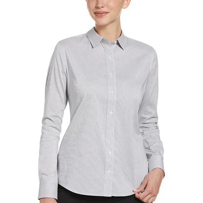 Perry Ellis Ladies Mini Grid Woven Shirt