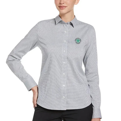 Perry Ellis Ladies Mini Grid Woven Shirt