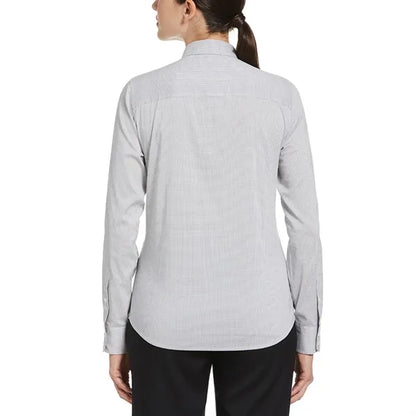 Perry Ellis Ladies Mini Grid Woven Shirt