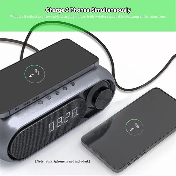 Wireless Charging Bt Speaker Led Clock