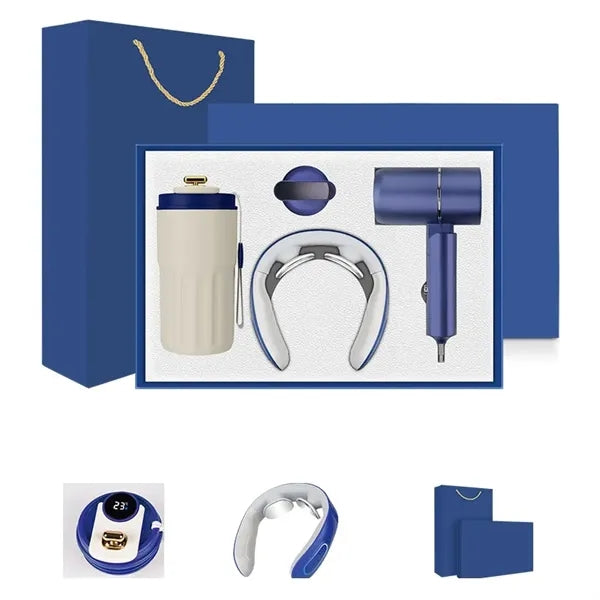 High Quality Hairdryer Mug Neck Massager Business Gift Set