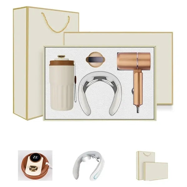 High Quality Hairdryer Mug Neck Massager Business Gift Set