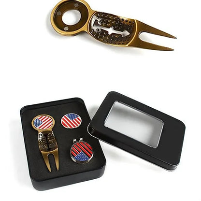 Custom Engraved Golf Divot Repair Too Ball Marker Gift set