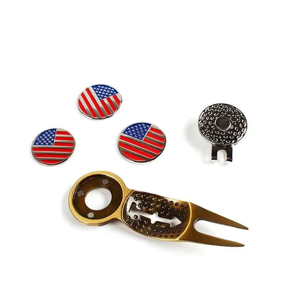 Custom Engraved Golf Divot Repair Too Ball Marker Gift set