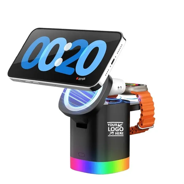 3-in-1  Foldable LED Magsafe Charger Station