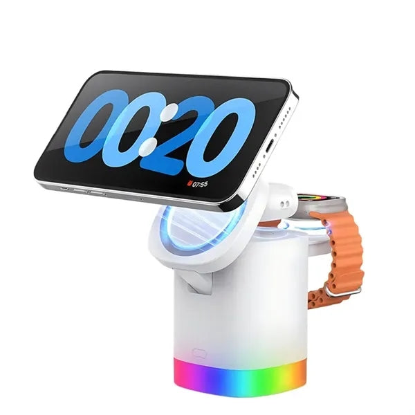 3-in-1  Foldable LED Magsafe Charger Station
