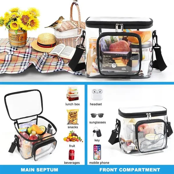 Clear Lunch Bag Work Office Plastic Transparent  Tote picnic