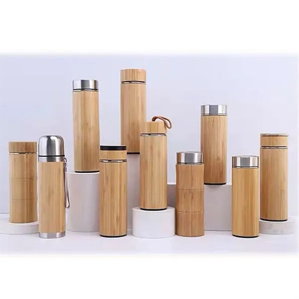 15oz Drinking Cup Spill Proof Lid Stainless Steel Bamboo