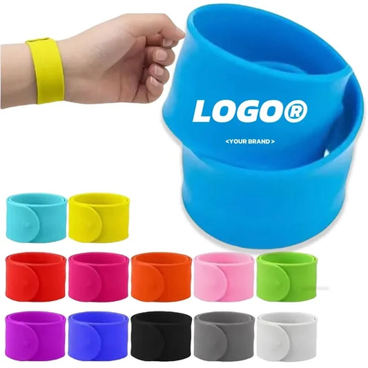 Rainbow Silicone Slap Bracelets 12 Colors Wristbands Party