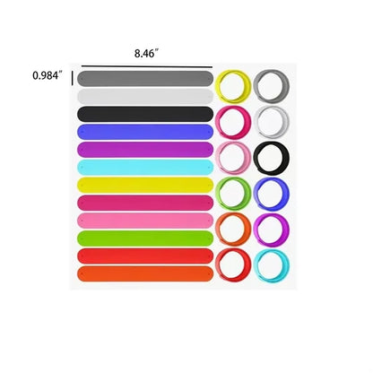 Rainbow Silicone Slap Bracelets 12 Colors Wristbands Party