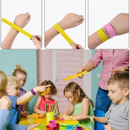 Rainbow Silicone Slap Bracelets 12 Colors Wristbands Party