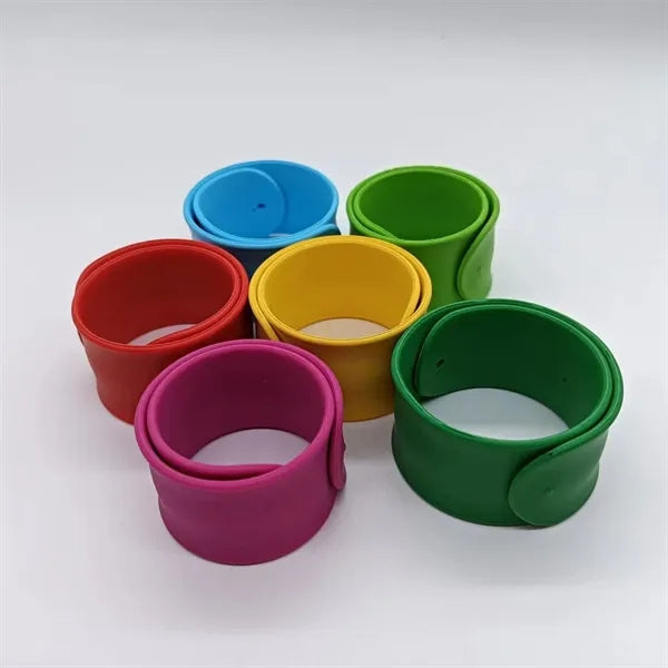 Rainbow Silicone Slap Bracelets 12 Colors Wristbands Party