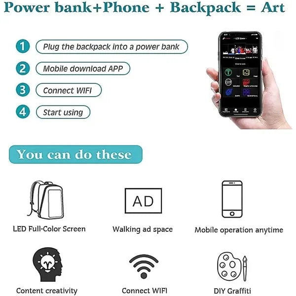 App Control DIY LED Display Backpack