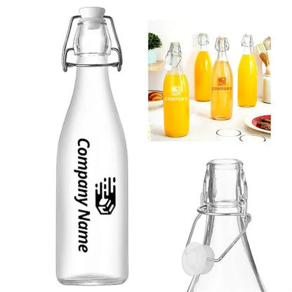 17oz Glass Bottles With White Clip Top Lids