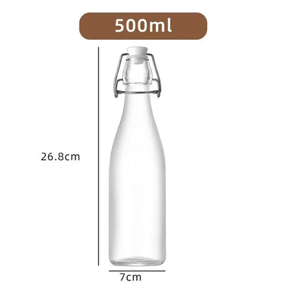 17oz Glass Bottles With White Clip Top Lids