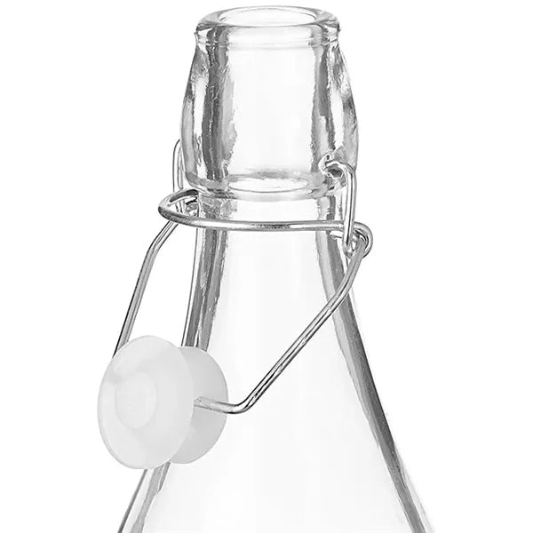 17oz Glass Bottles With White Clip Top Lids