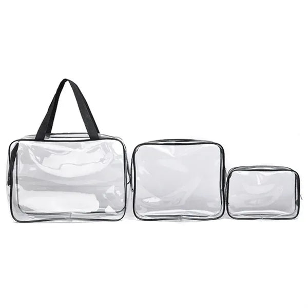 3 Pcs Set Pvc Transparent Cosmetic Bag