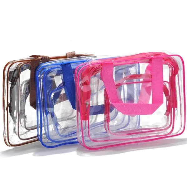 3 Pcs Set Pvc Transparent Cosmetic Bag