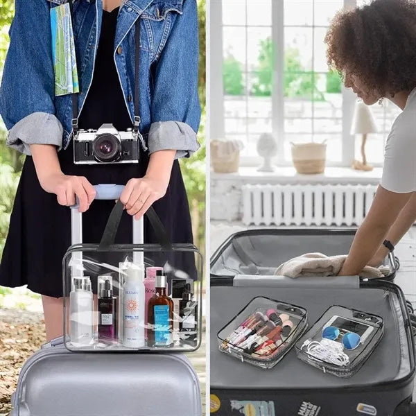 3 Pcs Set Pvc Transparent Cosmetic Bag