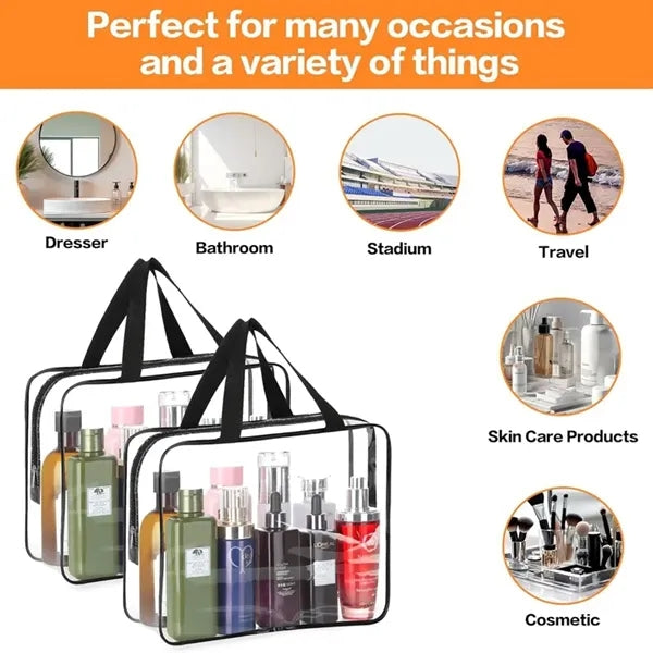 3 Pcs Set Pvc Transparent Cosmetic Bag