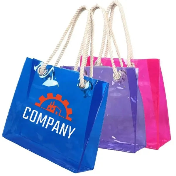 Clear Shoulder Tote Bag With Rope Handle