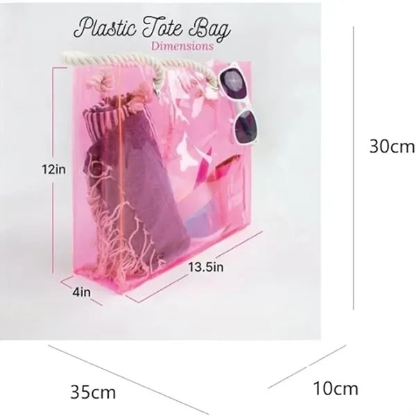 Clear Shoulder Tote Bag With Rope Handle