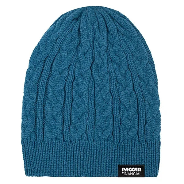 Embroidered Adult Cable-Knit Beanie